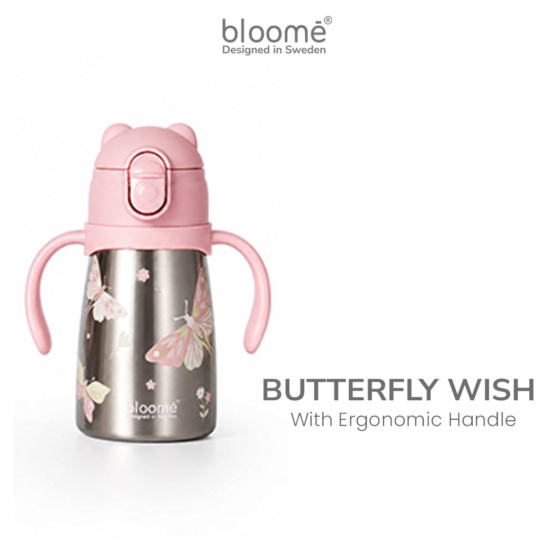 BLOOME - Stainless Training Straw Cup Long Strap/Ergonomic Handle