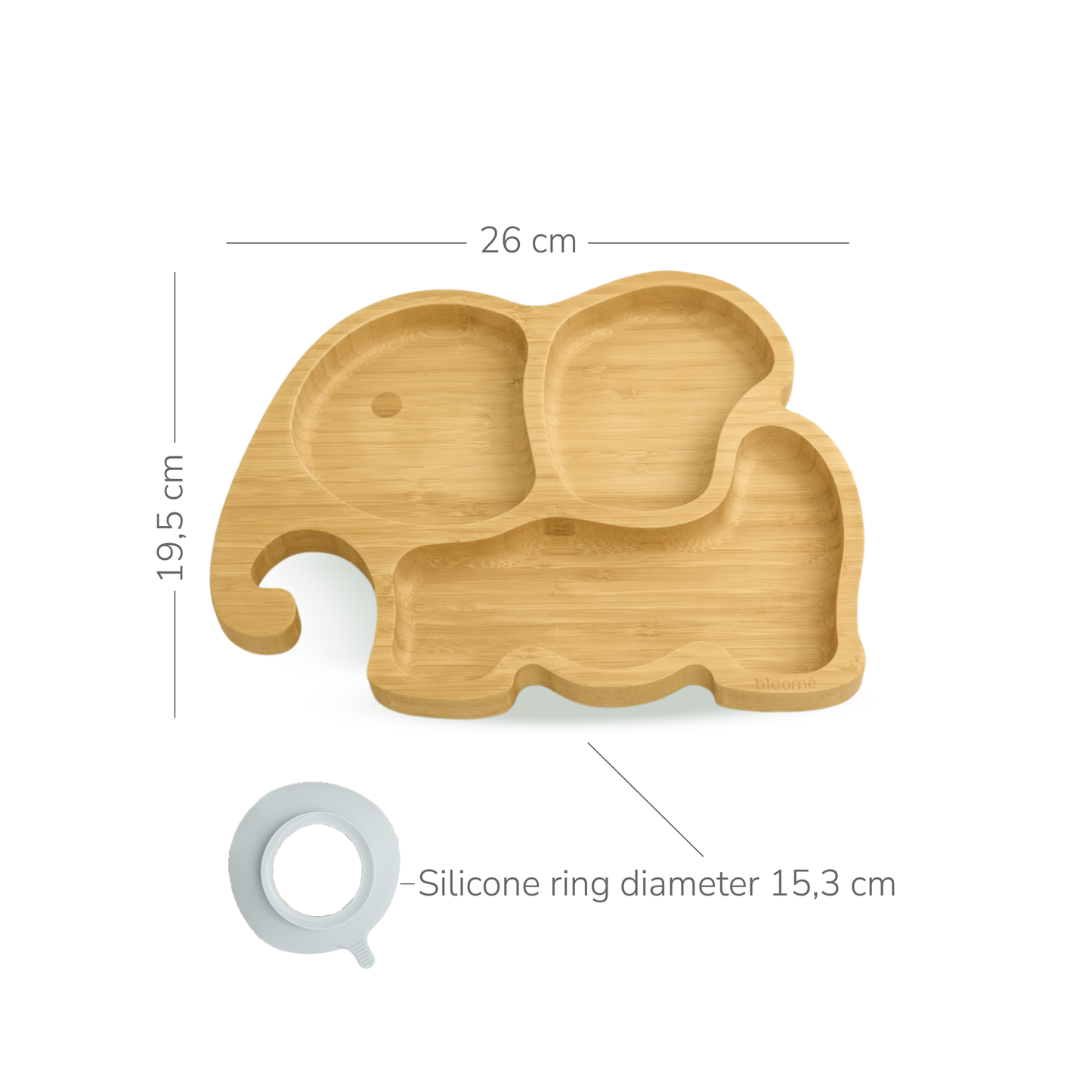 Elephant Bamboo Suction Plate