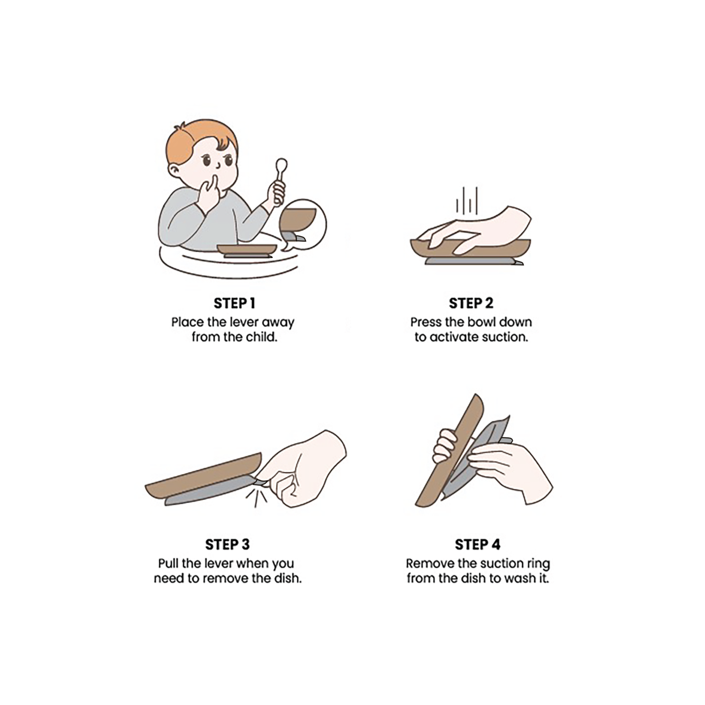 Elephant Bamboo Suction Plate