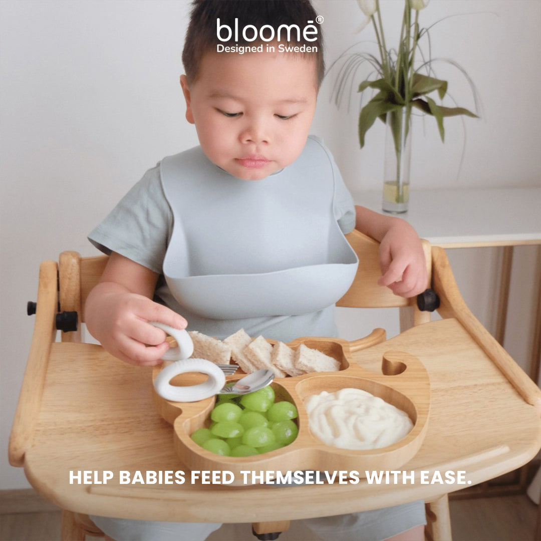 BLOOME Loop Training Utensils - Stage 2 2 Piece Cutlery Set for Baby Free Case | Sendok Garpu Bayi Anak BLW Gratis Kotak Premium MPASI
