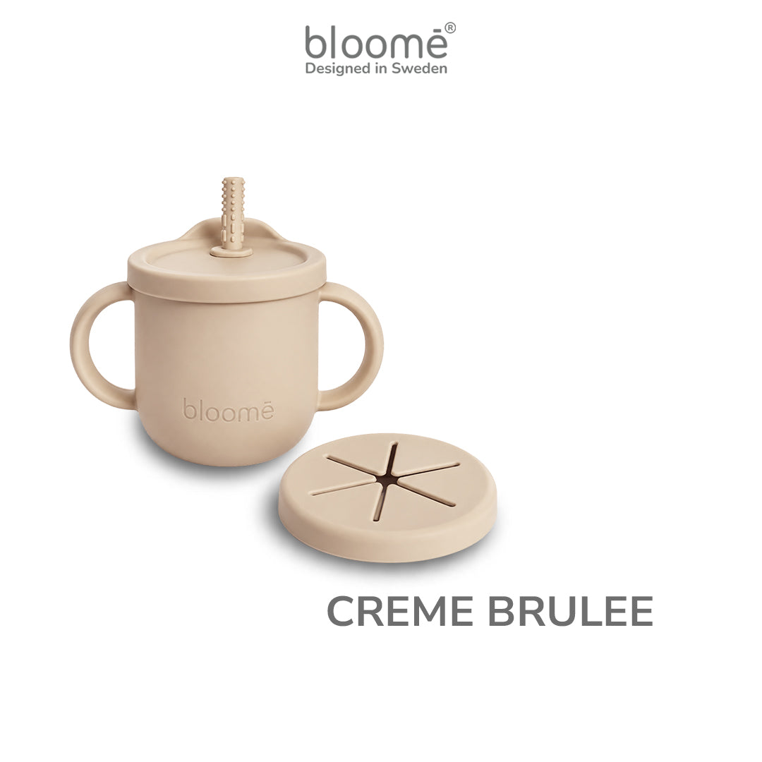 BLOOME – 4-in-1 Silicone Cup For Baby Toddler And Kids | Gelas Silikon Bayi Sedotan Snack Sippy Straw Cup Multifungsi Premium