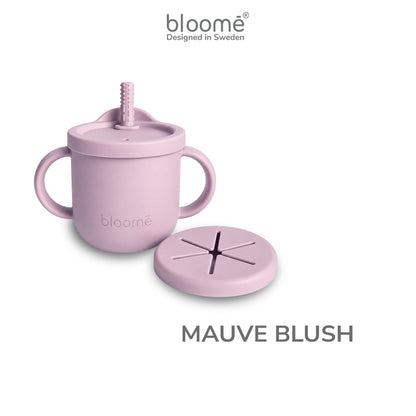 BLOOME – 4-in-1 Silicone Cup For Baby Toddler And Kids | Gelas Silikon Bayi Sedotan Snack Sippy Straw Cup Multifungsi Premium