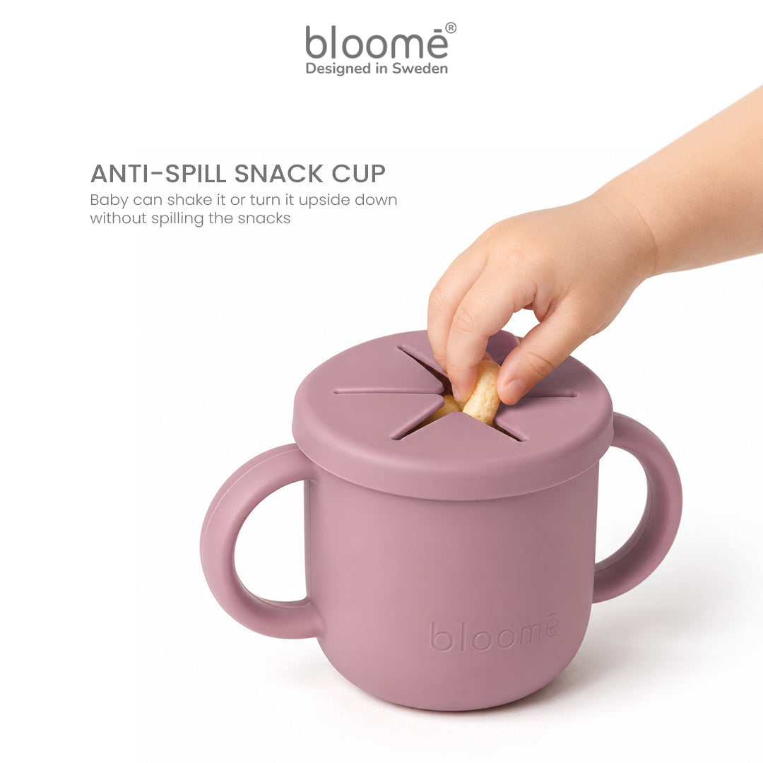 BLOOME – 4-in-1 Silicone Cup For Baby Toddler And Kids | Gelas Silikon Bayi Sedotan Snack Sippy Straw Cup Multifungsi Premium