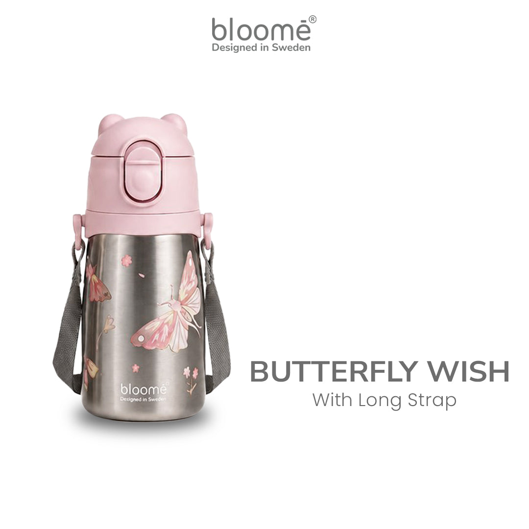 BLOOME - Stainless Training Straw Cup Long Strap/Ergonomic Handle