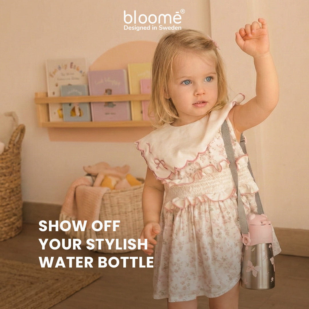 BLOOME - Stainless Training Straw Cup Long Strap/Ergonomic Handle