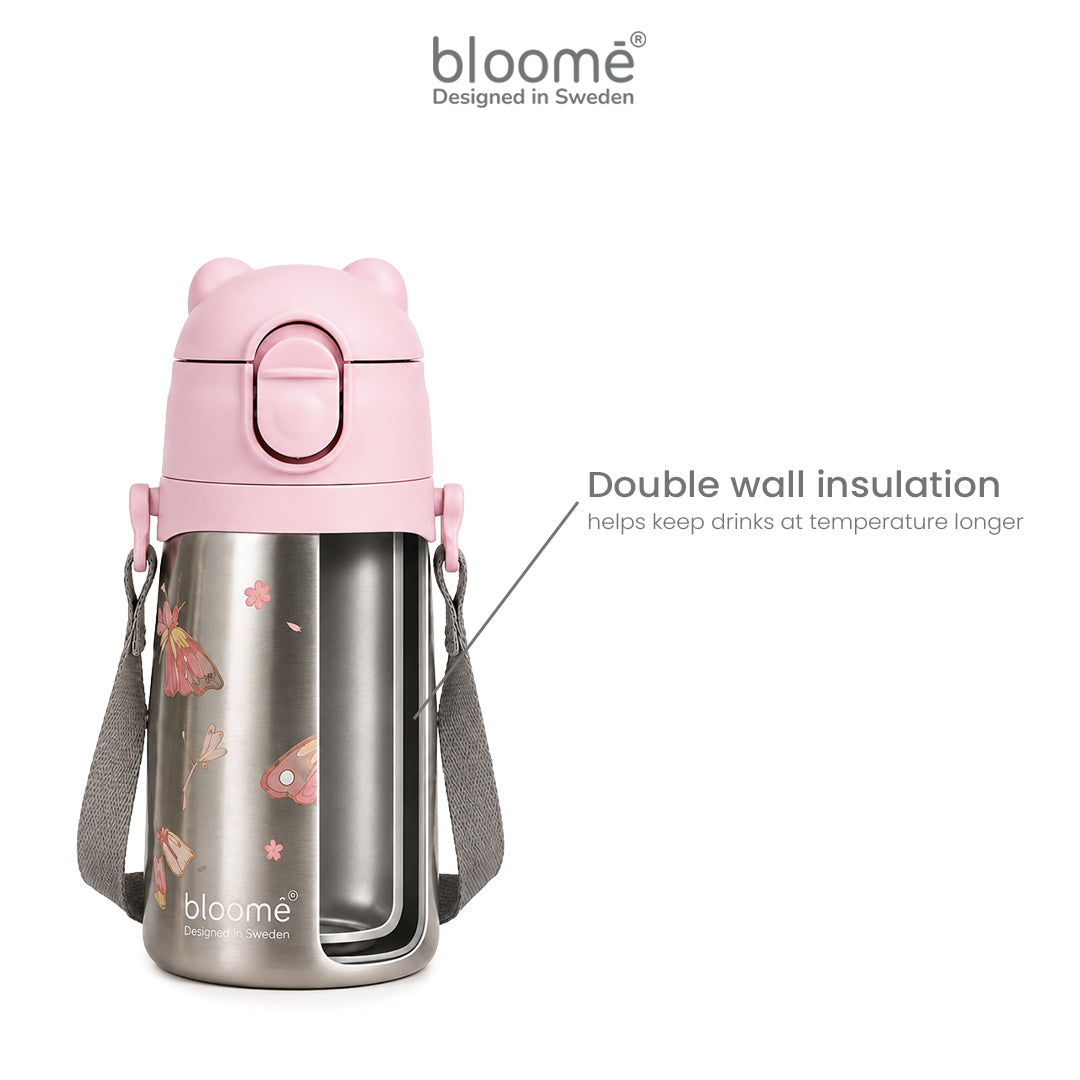 BLOOME - Stainless Training Straw Cup Long Strap/Ergonomic Handle
