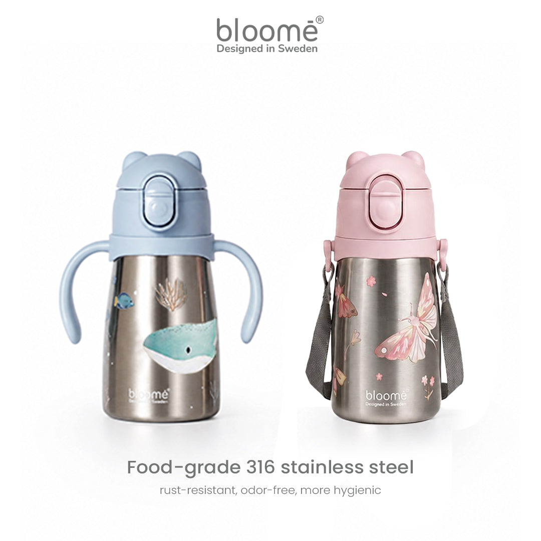 BLOOME - Stainless Training Straw Cup Long Strap/Ergonomic Handle