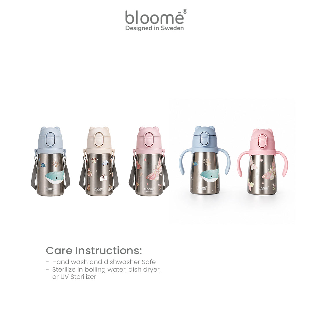 BLOOME - Stainless Training Straw Cup Long Strap/Ergonomic Handle