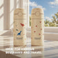 BLOOME - Stainless Pattern Straw Cup SUS304 - Botol Minum Anak Anti Tumpah, Ringan & Tutup Aman (Cherry Pop / Dino Roar)