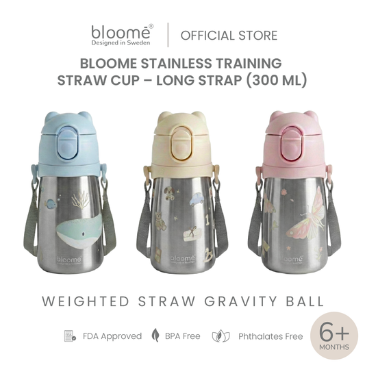 Stainless Training Straw Cup Long Strap