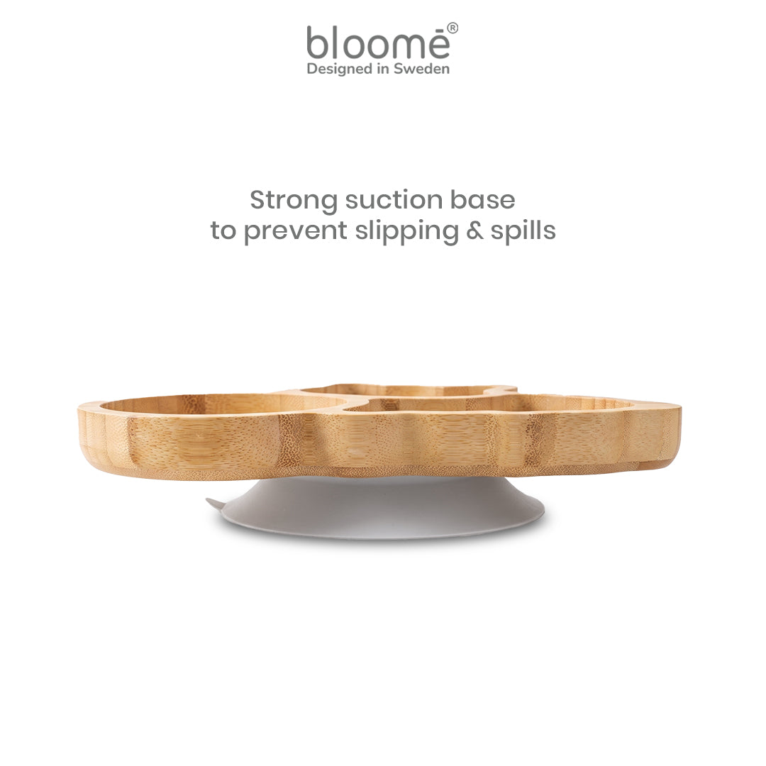 BLOOME X SYLVIE CENDANA Kitty Bamboo Suction Plate Set - Mess-Free Feeding Solution