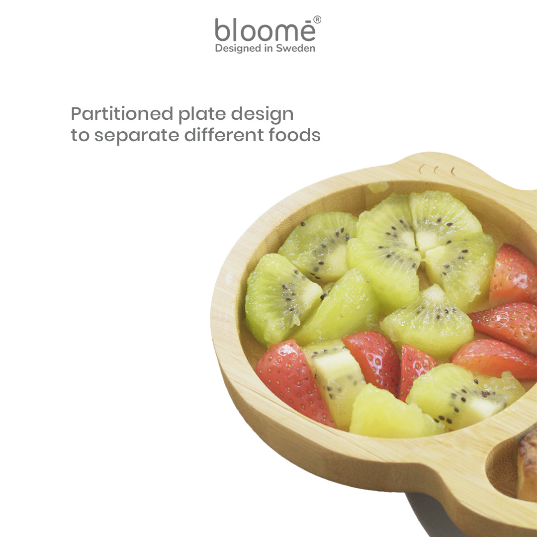BLOOME X SYLVIE CENDANA Kitty Bamboo Suction Plate Set - Mess-Free Feeding Solution