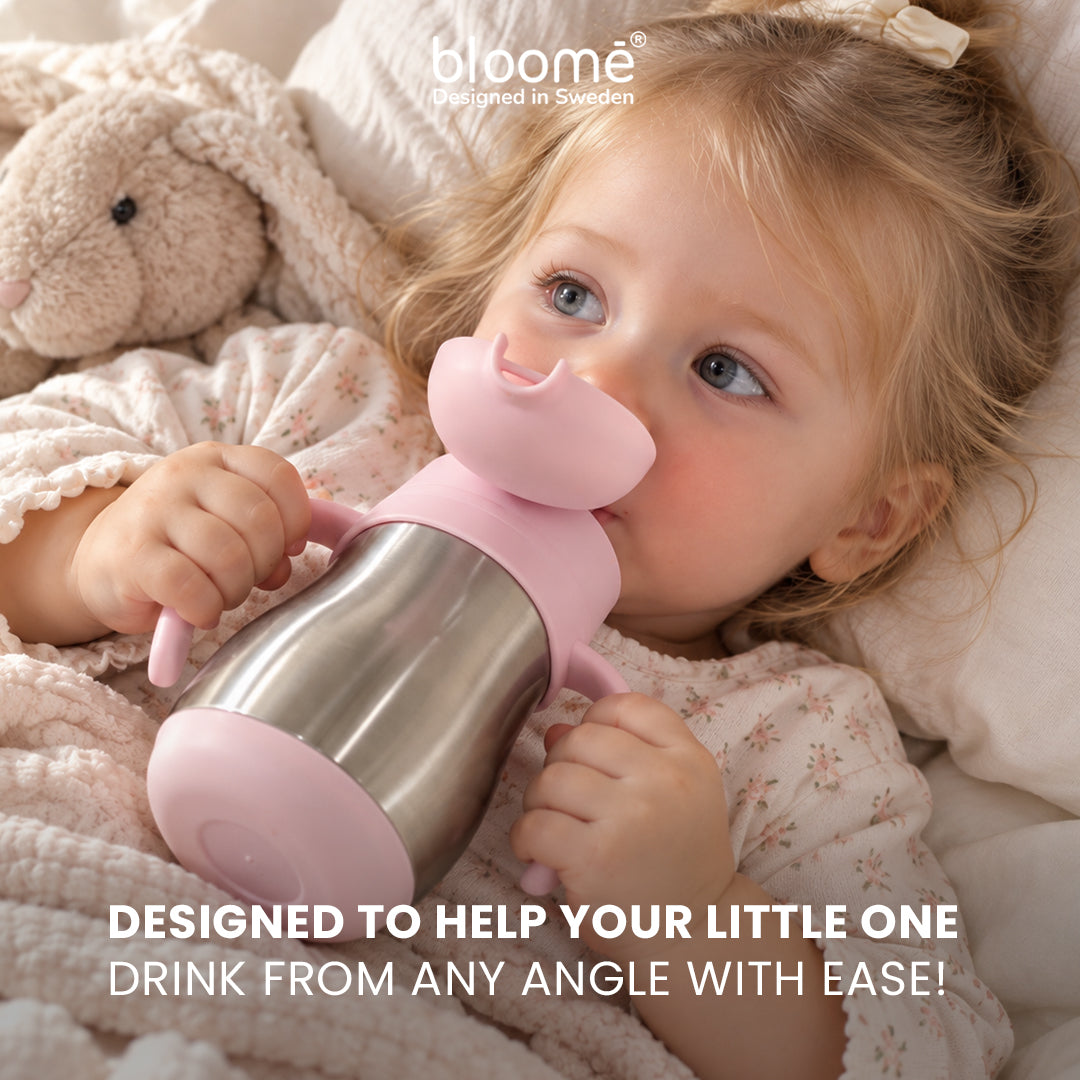 BLOOME – Stainless Training Straw Cup Baby | Premium 304 Thermos Insulated Botol Minum Anak Bayi Sedotan Weighted Gravity Ball