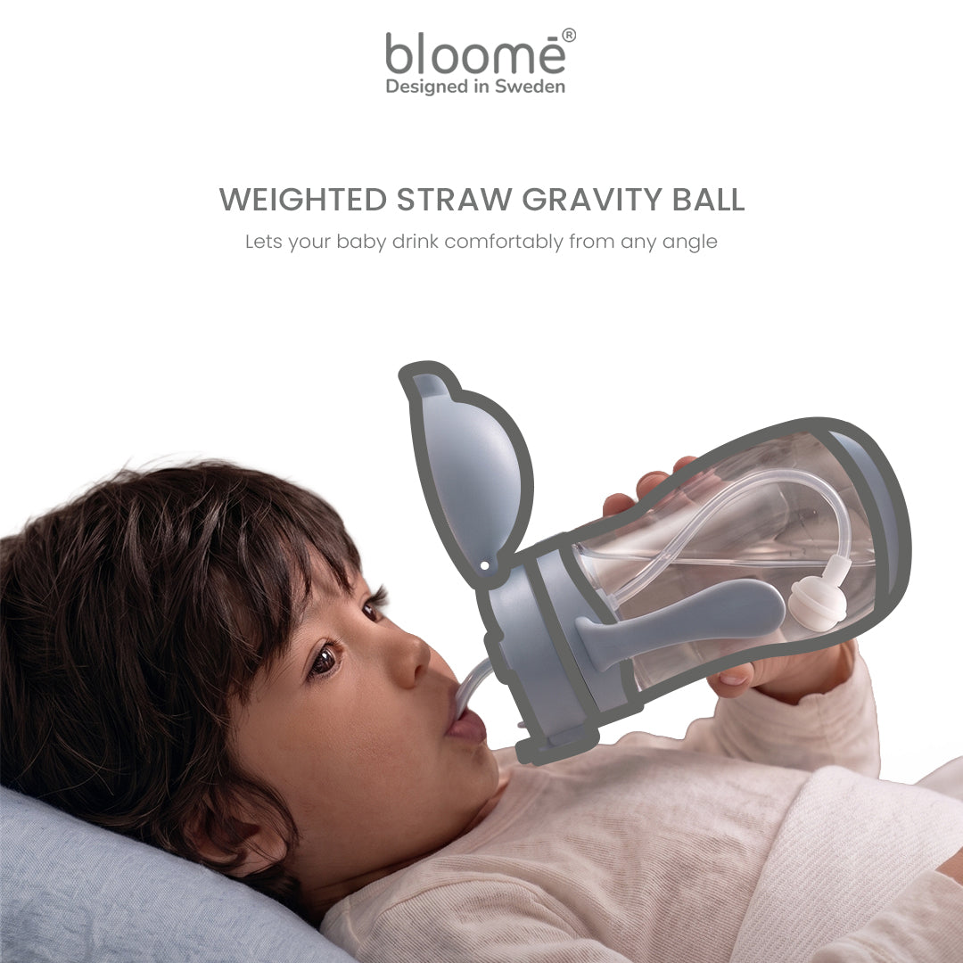 BLOOME – Stainless Training Straw Cup Baby | Premium 304 Thermos Insulated Botol Minum Anak Bayi Sedotan Weighted Gravity Ball
