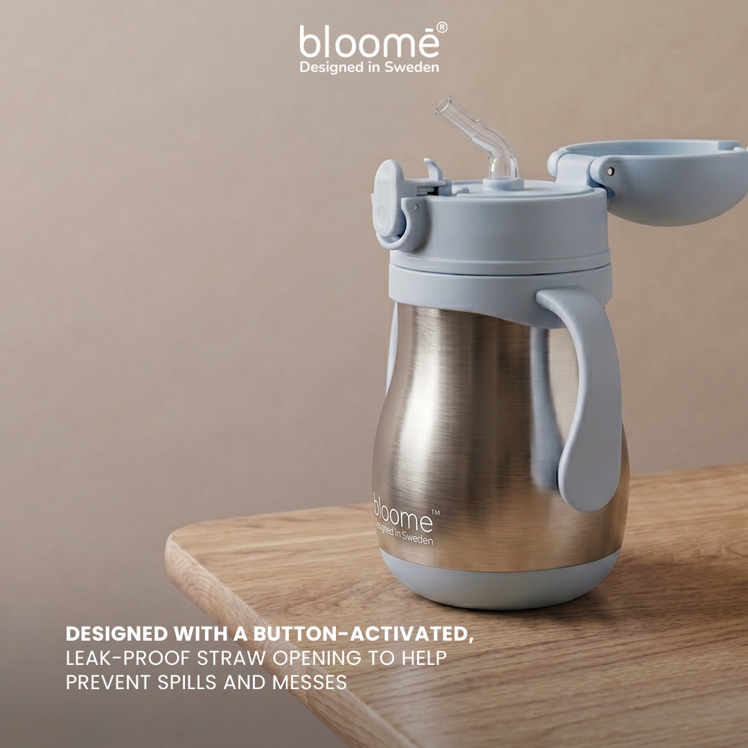 BLOOME – Stainless Training Straw Cup Baby | Premium 304 Thermos Insulated Botol Minum Anak Bayi Sedotan Weighted Gravity Ball