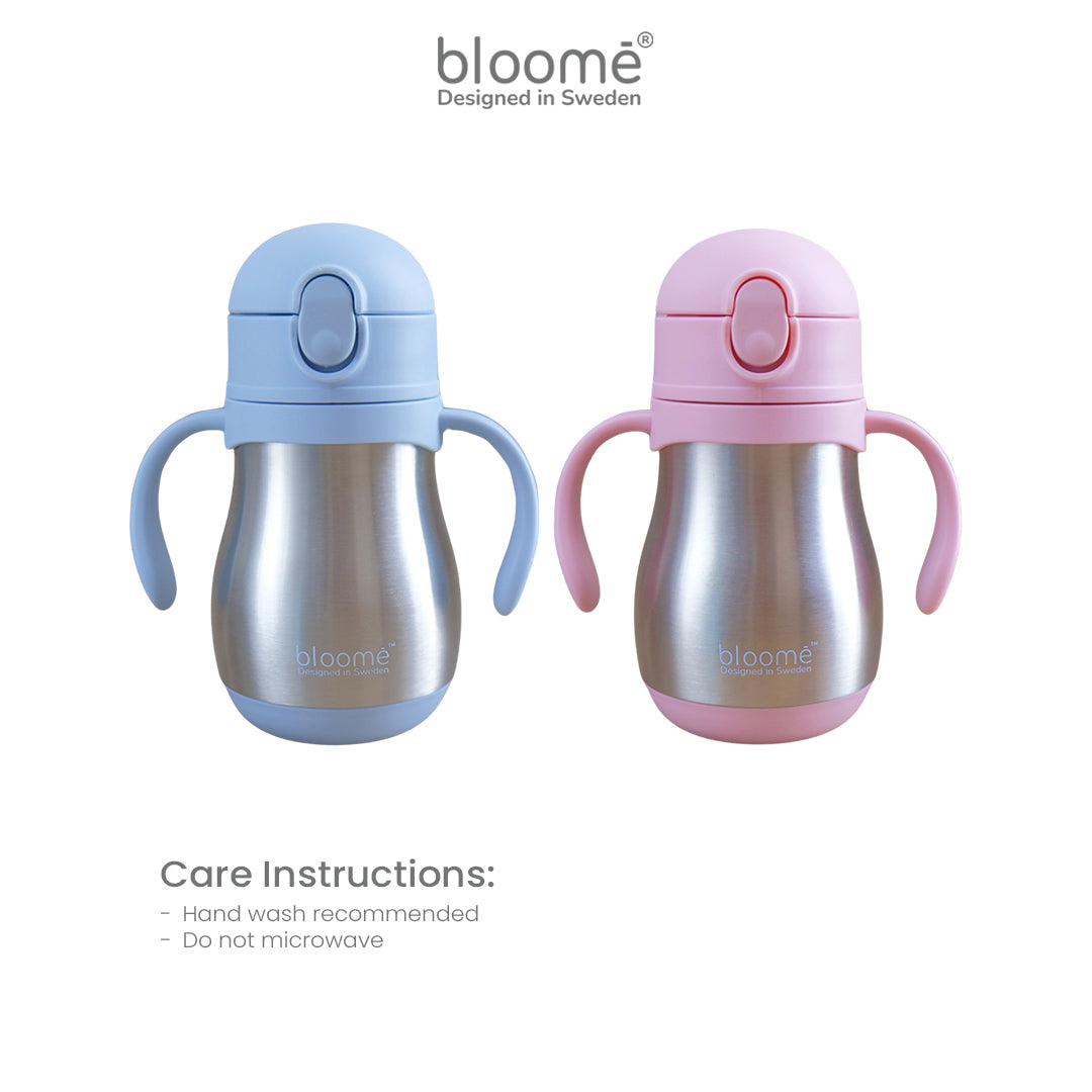 BLOOME – Stainless Training Straw Cup Baby | Premium 304 Thermos Insulated Botol Minum Anak Bayi Sedotan Weighted Gravity Ball