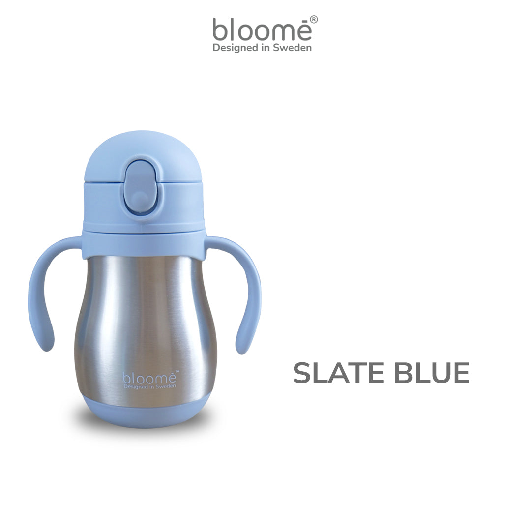 BLOOME – Stainless Training Straw Cup Baby | Premium 304 Thermos Insulated Botol Minum Anak Bayi Sedotan Weighted Gravity Ball