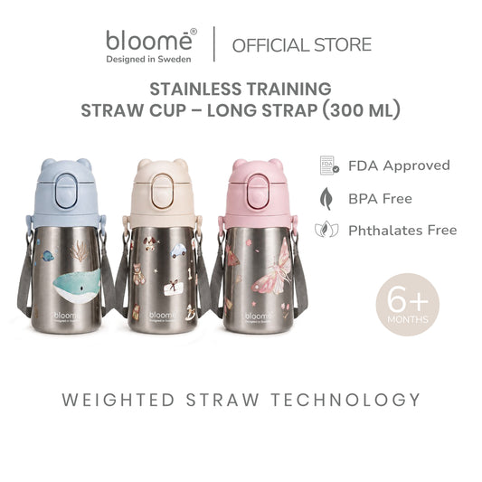 Stainless Training Straw Cup Long Strap
