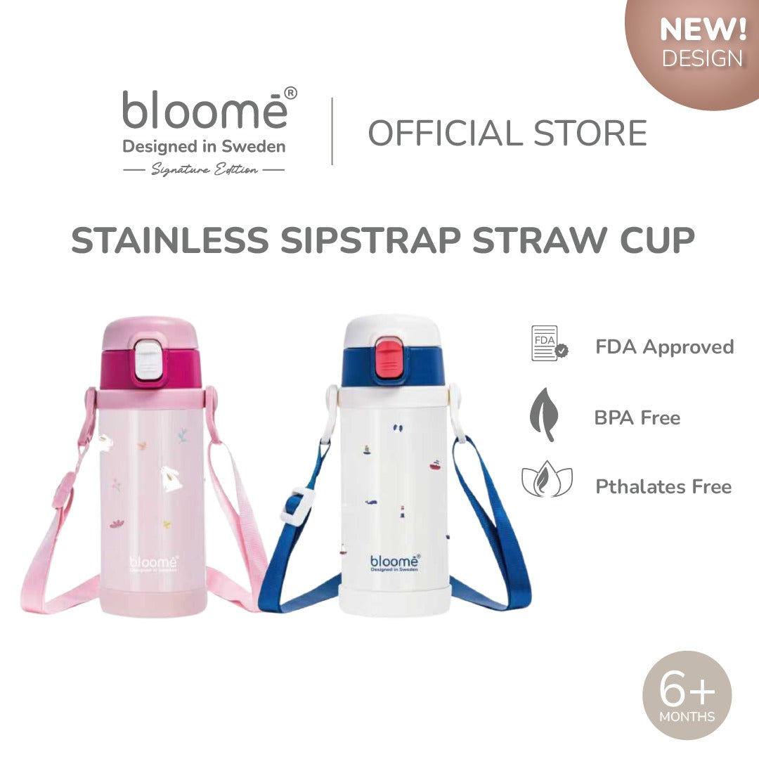 Bloome Stainless SipStrap™ Straw Cup – Botol Minum Anak 350ml