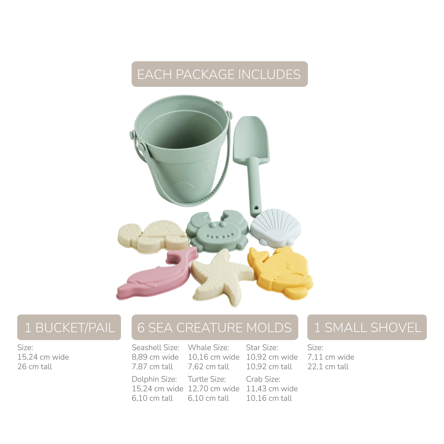 Silicone Beach Bucket Sand Toys Set