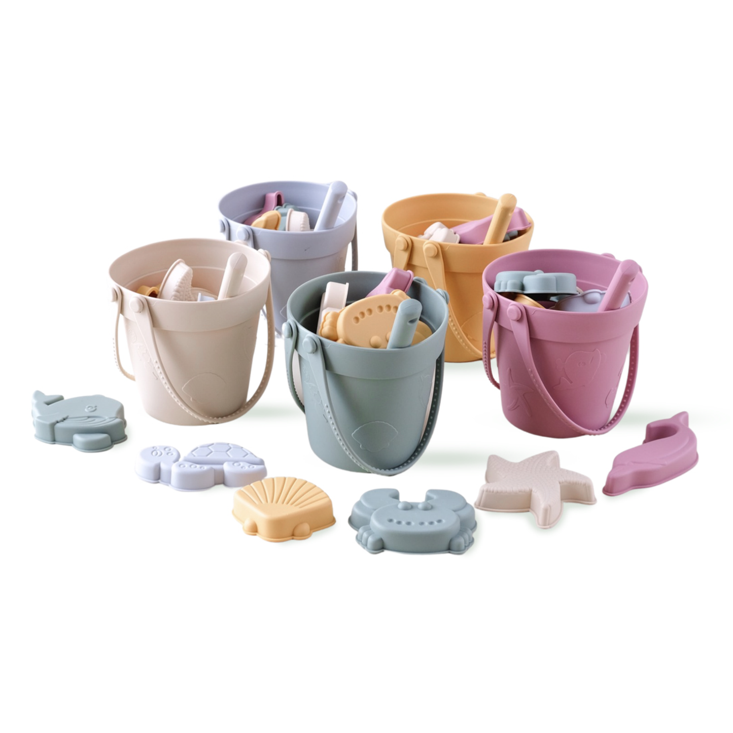 Silicone Beach Bucket Sand Toys Set